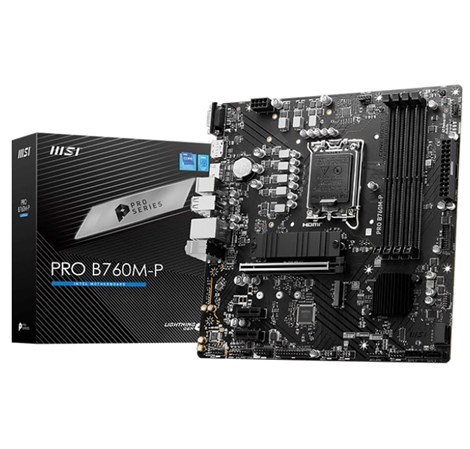 MSI MB B760M-P, S.1700, DDR5/6800MHz(OC), PCIe 4.0, G-LAN, VGA/DP/HDMI, mATX