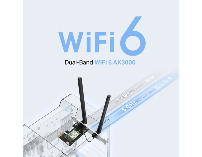 Mercusys AX3000 Wi-Fi 6 Bluetooth 5.2 PCIe Adapter