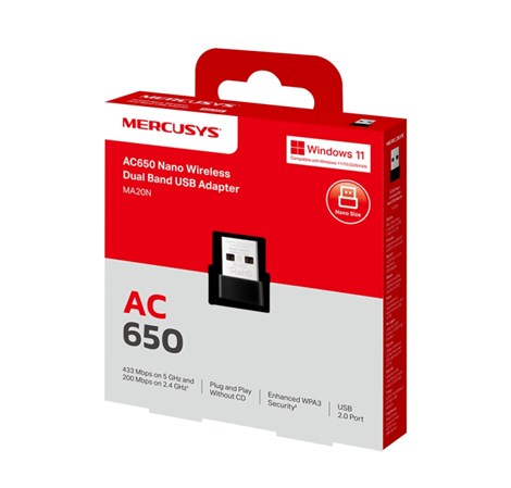 Mercusys AC650 Nano Wireless Dual Band USB Adapter