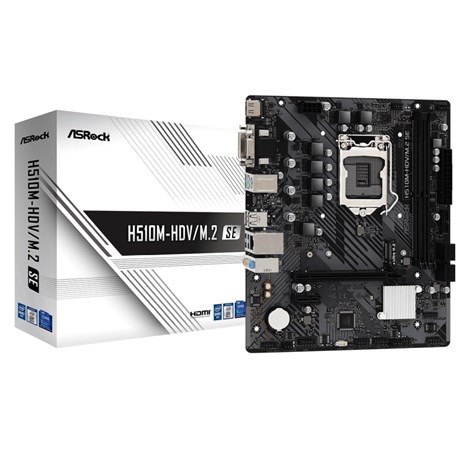 ASRock MB H510M-HDV/M.2 SE, S.1200, DDR4/3200MHz, PCIe 4.0, SATA3, G-LAN, VGA/DVI-D/HDMI, mATX