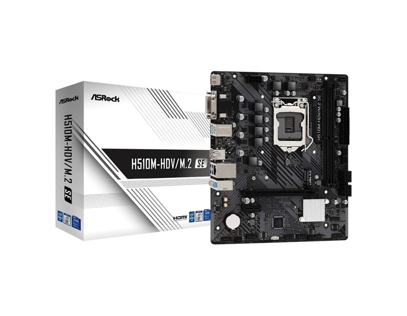 ASRock MB H510M-HDV/M.2 SE, S.1200, DDR4/3200MHz, PCIe 4.0, SATA3, G-LAN, VGA/DVI-D/HDMI, mATX