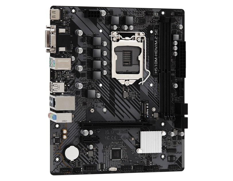 ASRock MB H510M-HDV/M.2 SE, S.1200, DDR4/3200MHz, PCIe 4.0, SATA3, G-LAN, VGA/DVI-D/HDMI, mATX