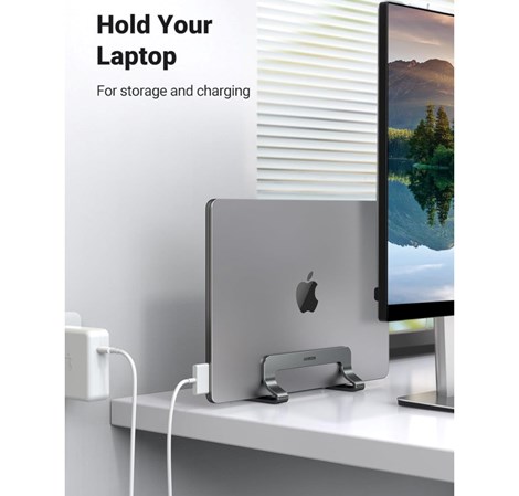 UGREEN vertikalni stalak za prijenosnik, srebrni