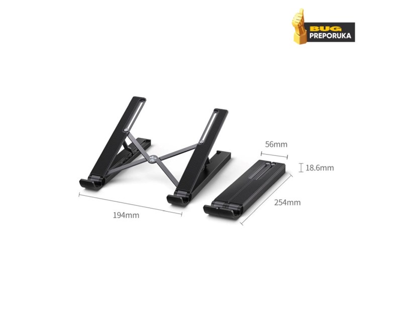 UGREEN X-Kit stalak za prijenosnik 5-u-1 HUB USB Type C - 2x USB 3.2 Gen, HDMI 4K 30 Hz, 3D, SD/microSD čitač