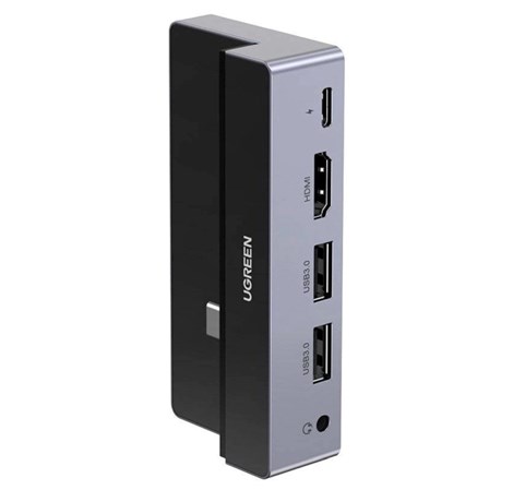 UGREEN 5-portni USB-C HUB 2xUSB-A 3.0, 1xHDMI, 1x3.5mm, 1x USB-C PD, sivi