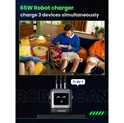 UGREEN Robot zidni punjač 65W, 2x USB-C, 1xUSB-A, GaN, sivo crni