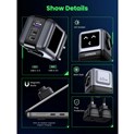 UGREEN Robot zidni punjač 65W, 2x USB-C, 1xUSB-A, GaN, sivo crni