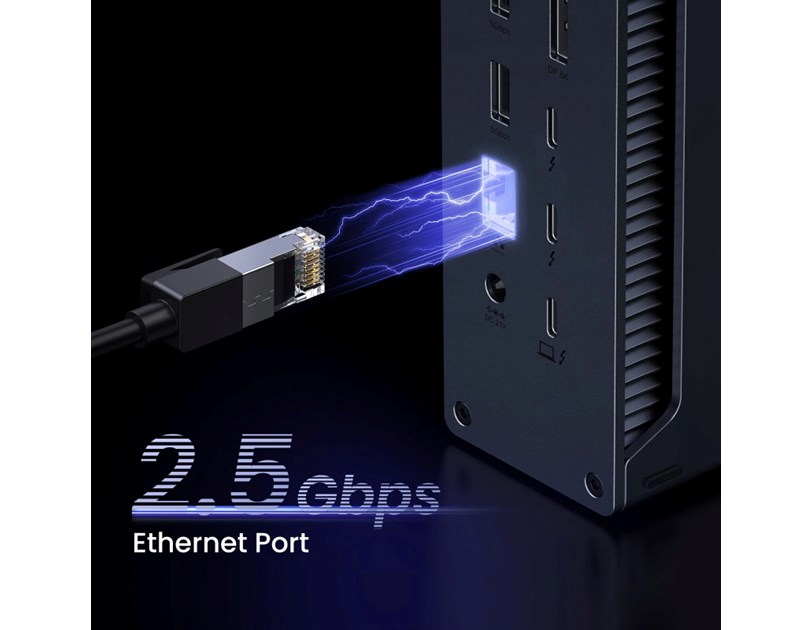 UGREEN Revodok Max 13u1, DisplayPort, Thunderbolt 4, USB-C, RJ45, čitač kartica TF/SD, 3.5mm