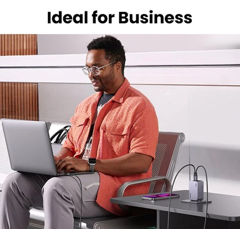 UGREEN Nexode Pro Mini FC zidni punjač 100W, 2x USB-C, USB-A, USB-C kabel, GaN, sivi