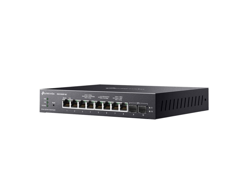 TP-Link 8-Port Omada Smart preklopnik (Switch) 8-Port PoE+, 2-Port 10GE SFP+, metalno kućište