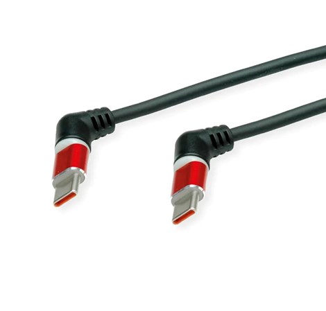 Roline 360° USB 2.0 kabel, C-C, M/M, 60W, crveno/crni, 1.0m
