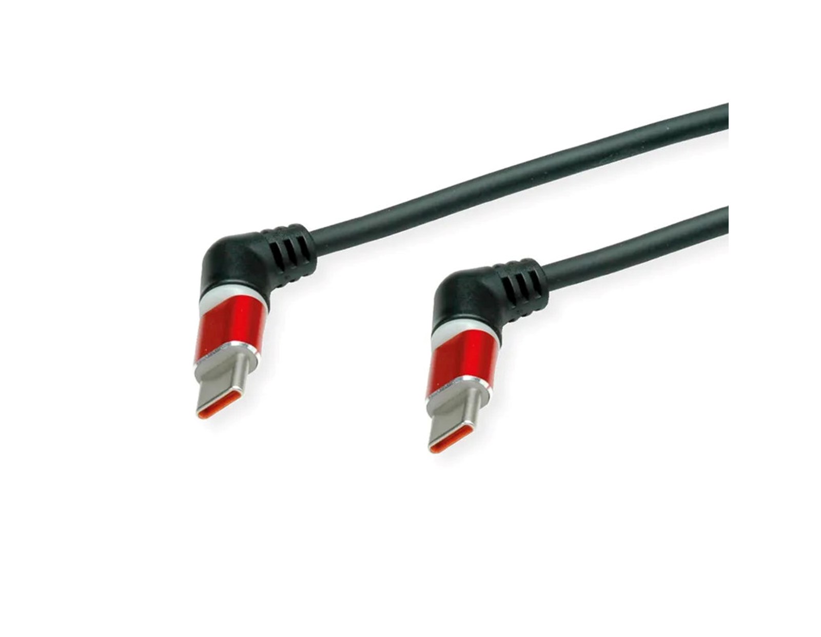 Roline 360° USB 2.0 kabel, C-C, M/M, 60W, crveno/crni, 1.0m