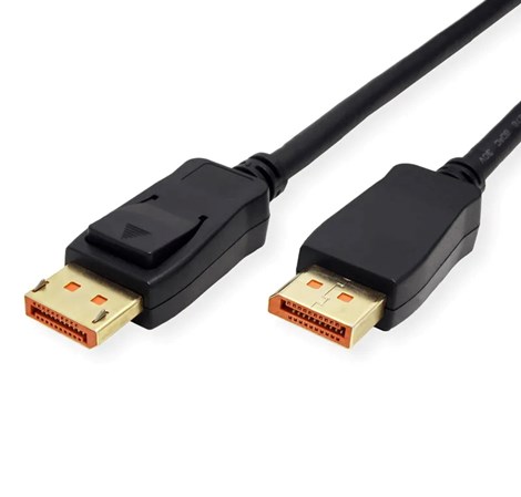 Roline DisplayPort kabel 2.1 10K, 60Hz, 54Gbit, UHBR13.5, DP-DP, M/M, 2.0m, crni