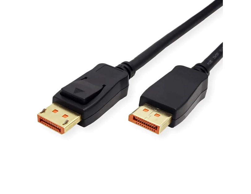 Roline DisplayPort kabel 2.1 10K, 60Hz, 54Gbit, UHBR13.5, DP-DP, M/M, 2.0m, crni