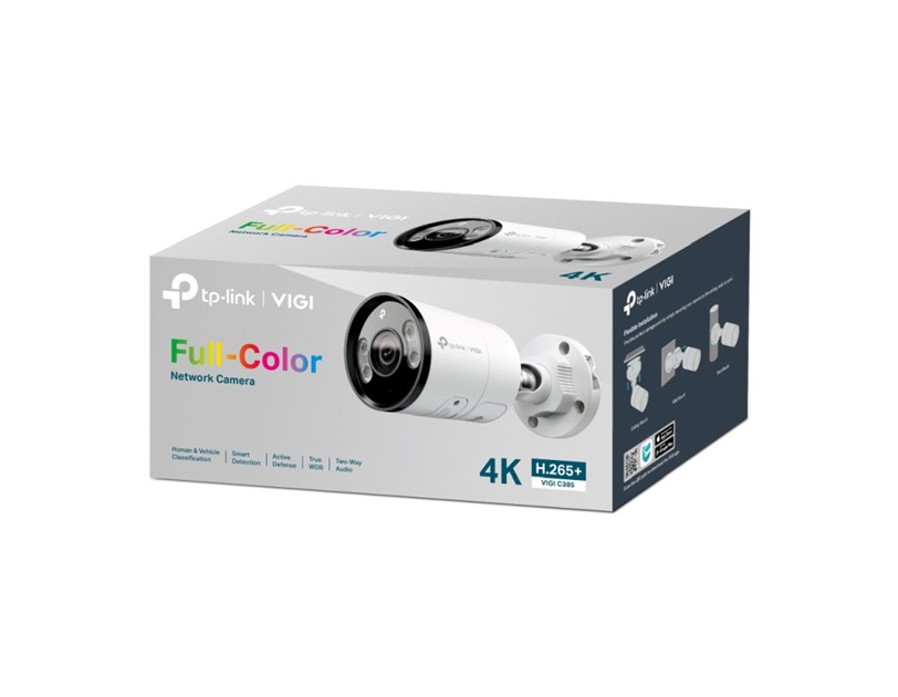 TP-Link VIGI C385 Full-Color kamera 4K UHD 8MP H.265+, 2.8mm leća, RJ45, 12V DC/PoE, Night Vision, microSD, dvosmjerni audio, detekcija pokreta, vodootporna IP67, VIGI app
