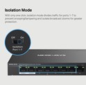 Mercusys 8-Port Gigabit Desktop preklopnik (Switch) 7× Gigabit PoE+, 1× Gigabit Non-Po, Plug & Play, metalno kučište 