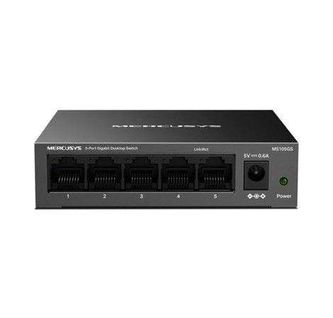 Mercusys MS105GS 5-Port Gigabit Desktop preklopnik (Switch) 5×10/100/1000Mbps, Plug & Play, Auto-Negotiation, Auto-MDI/MDIX, metalno kučište 