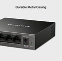 Mercusys MS105GS 5-Port Gigabit Desktop preklopnik (Switch) 5×10/100/1000Mbps, Plug & Play, Auto-Negotiation, Auto-MDI/MDIX, metalno kučište 