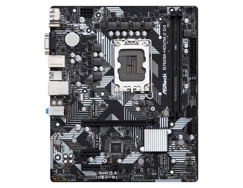 ASRock MB B760M-HDV/M.2, S.1700, DDR4/5333MHz(OC), PCIe 4.0, G-LAN, VGA/DP/HDMI, mATX