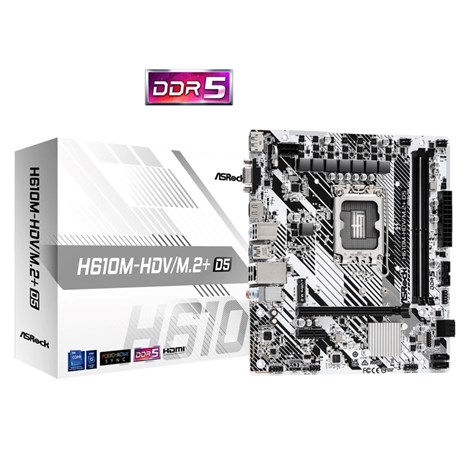 ASRock MB H610M-HDV/M.2+, S.1700, DDR5/5600MHz, PCIe 4.0, G-LAN, VGA/DP/HDMI, mATX
