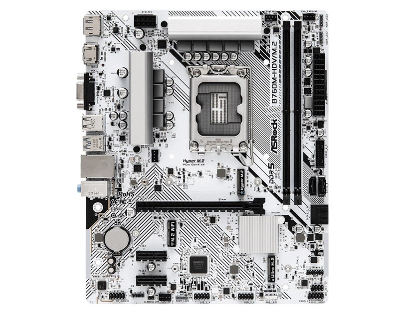 ASRock MB B760M-HDV/M.2, S.1700, DDR5/7200MHz(OC), PCIe 4.0, G-LAN, VGA/DP/HDMI, mATX
