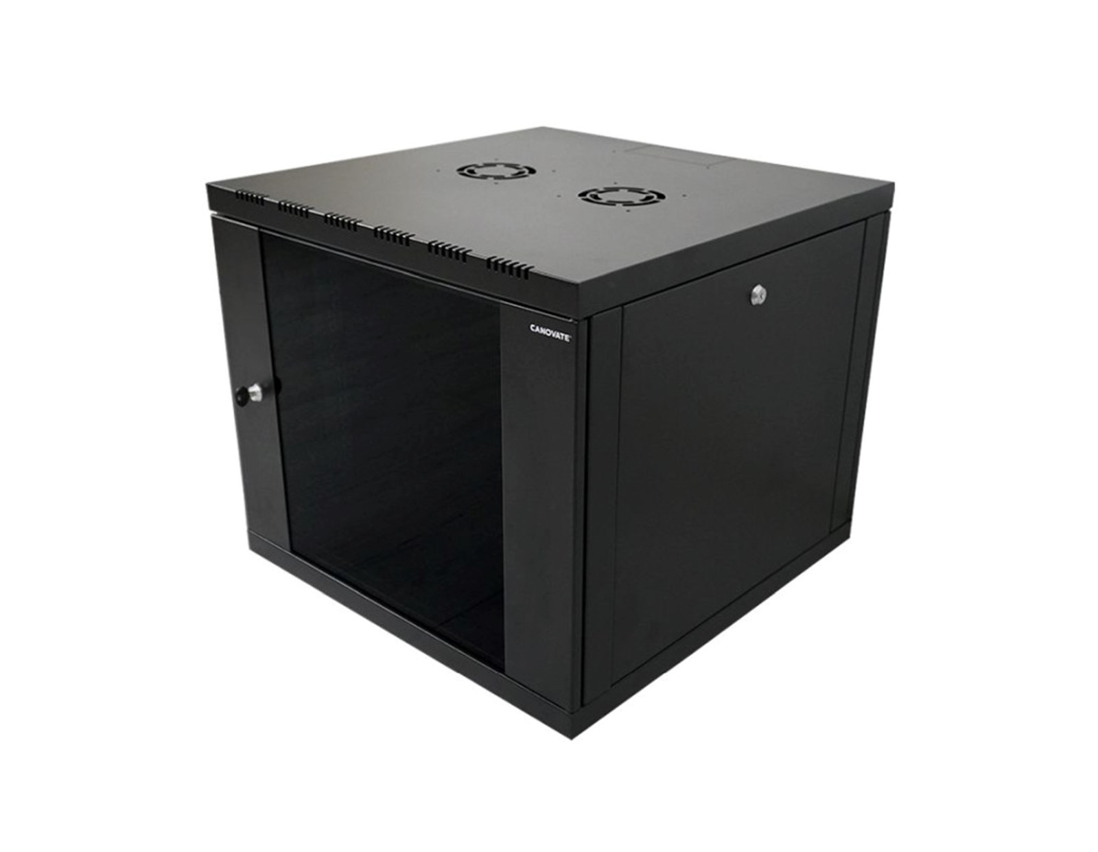 Canovate 9U 600x400x498 SINGLE zidni ormar s bočnim stranama koje se mogu otvoriti izvana, crni (WS3O-9-0964F)