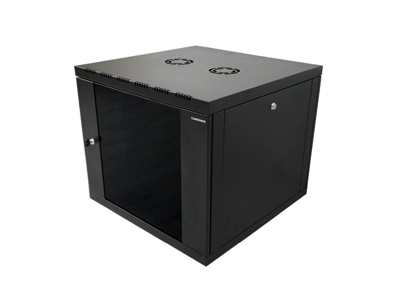 Canovate 9U 600x400x498 SINGLE zidni ormar s bočnim stranama koje se mogu otvoriti izvana, crni (WS3O-9-0964F)