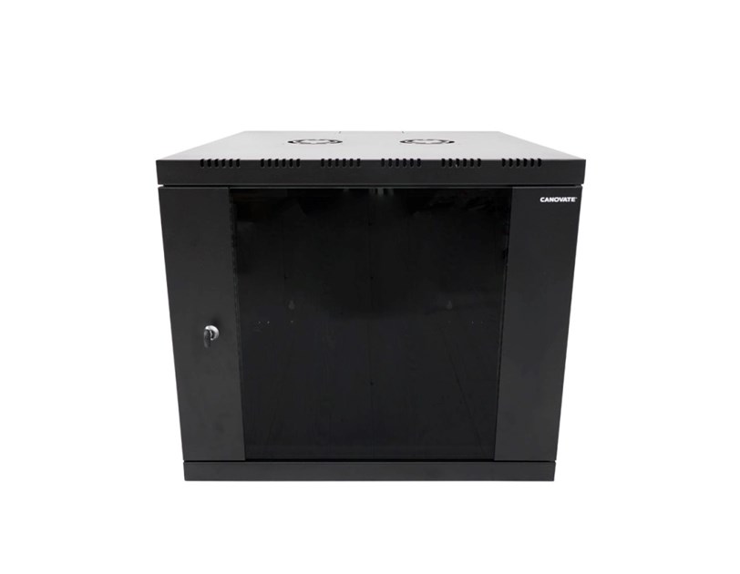 Canovate 9U 600x400x498 SINGLE zidni ormar s bočnim stranama koje se mogu otvoriti izvana, crni (WS3O-9-0964F)