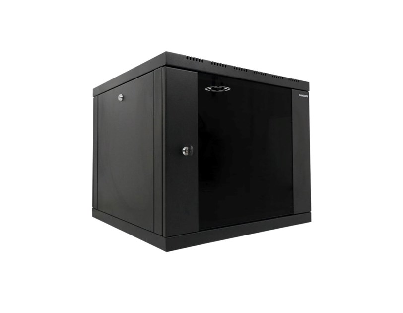 Canovate 9U 600x400x498 SINGLE zidni ormar s bočnim stranama koje se mogu otvoriti izvana, crni (WS3O-9-0964F)