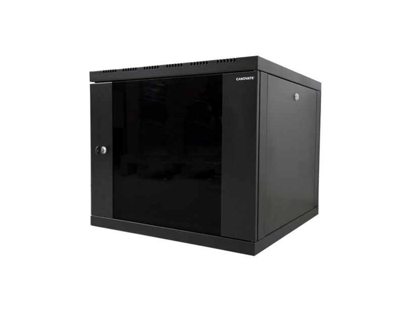 Canovate 9U 600x400x498 SINGLE zidni ormar s bočnim stranama koje se mogu otvoriti izvana, crni (WS3O-9-0964F)
