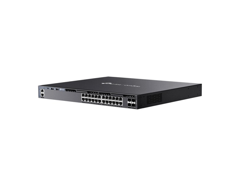 TP-Link 24-Port Omada Gigabit Stackable Managed preklopnik (Switch) L3, 4×10 Gbps SFP+, 2xUSB 2.0, 1×RJ45 Console Port, 1×USB-C Console Port, 1×RJ45 Management Port 