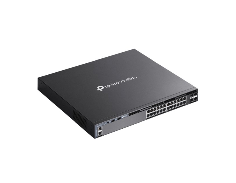 TP-Link 24-Port Omada Gigabit Stackable Managed preklopnik (Switch) L3, 4×10 Gbps SFP+, 2xUSB 2.0, 1×RJ45 Console Port, 1×USB-C Console Port, 1×RJ45 Management Port 
