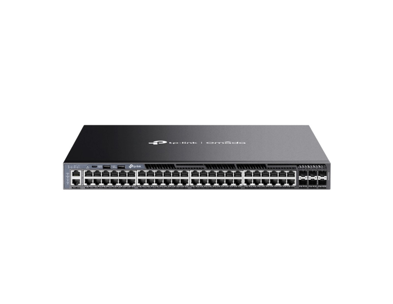 TP-Link 48-Port Omada Gigabit Stackable Managed preklopnik (Switch) L3, 6×10 Gbps SFP+, 2xUSB 2.0, 1xRJ45 Console port, 1xUSB-C console port, 1xRJ45 management port, metalno kućište