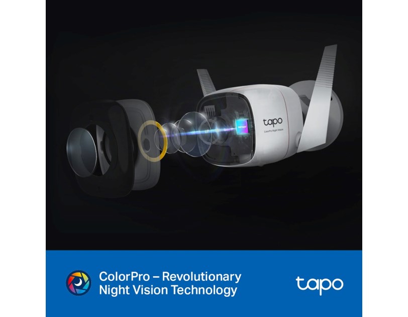 TP-Link Tapo C325WB ColorPro kamera 2K QHD 4MP, H.264, Color-Pro Night Vision, microSD, 2×Spotlights, dvosmjerni audio, detekcija pokreta, vodootporna IP66, Wi-Fi, Tapo app