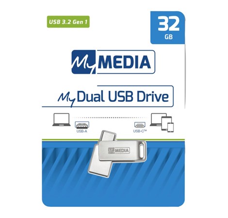 MyMedia Dual USB3.2 Gen1 /USB-C 32GB, metal