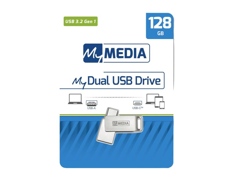 MyMedia Dual USB3.2 Gen1 /USB-C 128GB, metal