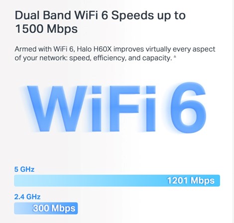 Mercusys Halo H60X(2-pack) AX1500 Whole Home Mesh WiFi 6, Dual-Band 300Mbps/1201Mbps (2.4GHz/5GHz), 802.11ax/ac/n/a 2.4 GHz - 802.11n/b/g 5 GHz, 5×G-LAN/WAN, Mercusys app