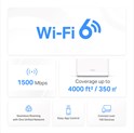 Mercusys Halo H60X(2-pack) AX1500 Whole Home Mesh WiFi 6, Dual-Band 300Mbps/1201Mbps (2.4GHz/5GHz), 802.11ax/ac/n/a 2.4 GHz - 802.11n/b/g 5 GHz, 5×G-LAN/WAN, Mercusys app