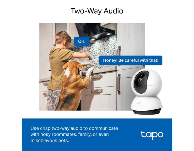 TP-Link Tapo C220 AI kamera 2K QHD, H.264, 360°/114° Pan/Tilt, Advanced Night Vision, microSD, dvosmjerni audio, AI detekcija pokreta, Wi-Fi, Tapo app