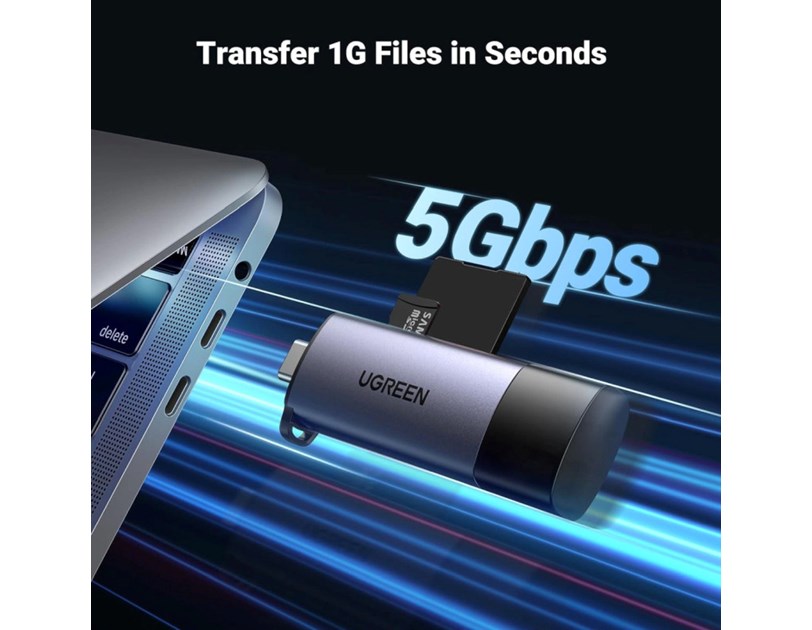 UGREEN čitač memorijskih kartica, TF/microSD/SD kartice, USB-C/USB-A