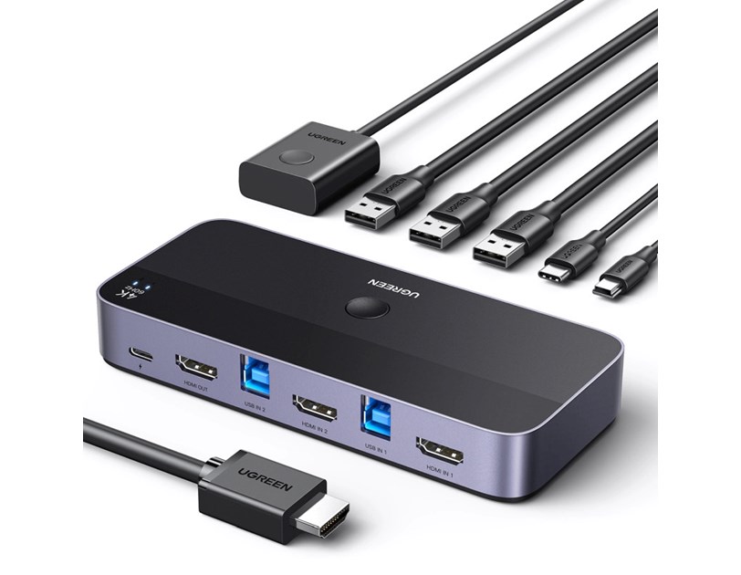 UGREEN KWM switch 3x HDMI, 2x USB-C, 3x USB-A,2x USB-B
