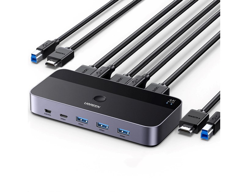 UGREEN KWM switch 3x HDMI, 2x USB-C, 3x USB-A,2x USB-B