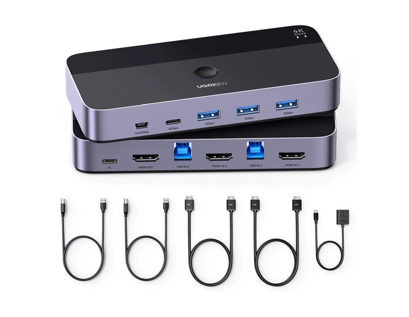 UGREEN KWM switch 3x HDMI, 2x USB-C, 3x USB-A,2x USB-B