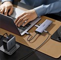 UGREEN 9-portni USB-C HUB 3xUSB-A,1xHDMI 4K 60, 1xVGA, 1xUSB-C PD 100W, 1xRJ45, 1xSD, 1xTF, sivi