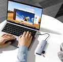 UGREEN 9-portni USB-C HUB 3xUSB-A,1xHDMI 4K 60, 1xVGA, 1xUSB-C PD 100W, 1xRJ45, 1xSD, 1xTF, sivi
