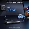 UGREEN 8-portni Revdok USB-C HUB USB-C 2xUSB-C, 2xUSB-A, 1xHDMI 4K 60, 1xHDMI 4K 30, 1xVGA, 1xUSB-C PD 100W, sivi 