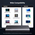UGREEN 8-portni Revdok USB-C HUB USB-C 2xUSB-C, 2xUSB-A, 1xHDMI 4K 60, 1xHDMI 4K 30, 1xVGA, 1xUSB-C PD 100W, sivi 