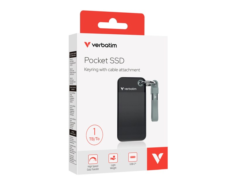 Verbatim Pocket 1TB SSD vanjski disk, USB 3.2 Gen2, Black/Grey