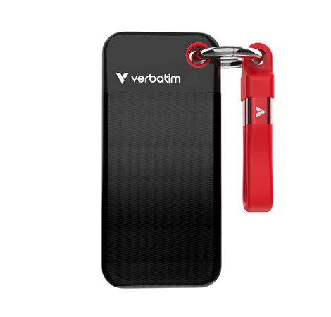 Verbatim Pocket 1TB SSD vanjski disk, USB 3.2 Gen2, Black/Red
