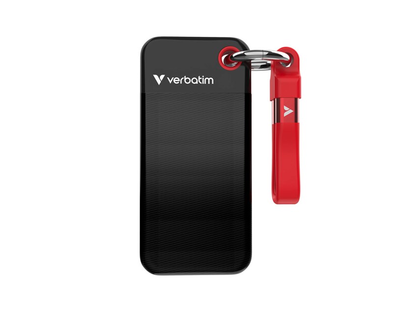 Verbatim Pocket 1TB SSD vanjski disk, USB 3.2 Gen2, Black/Red
